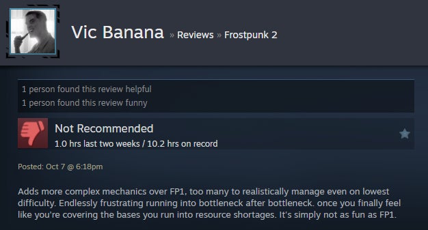 Imagem do artigo intitulado Frozen City Builder Frostpunk 2, conforme contado pelas avaliações do Steam